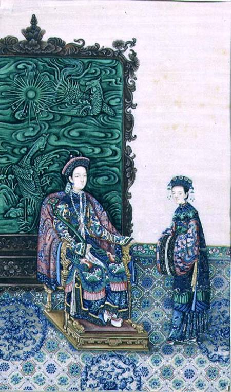 Empress Seated with a Lady von Chinese School