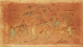 Scene from the life of Confucius (c.551-479 BC) and his disciples, Qing Dynasty (1644-1912) 19th centu