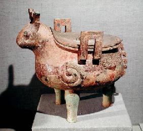 Sacrificial 'hsi-ting' animal figure, from Shucheng, Anhui, Chou Dynasty 7th-6th ce