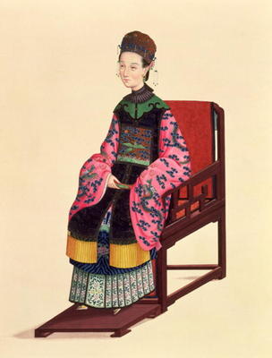 Portrait of a Tartar Woman (w/c) von Chinese School, (19th century)