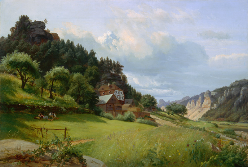 Landschaft in der Sächsischen Schweiz. von Christian Friedrich Gille