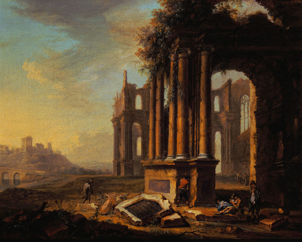 Italienische Ruinenlandschaft II von Christian Georg Schütz d.Ä.