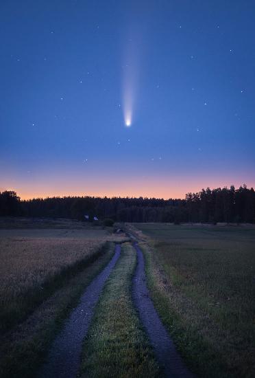 Komet NEOWISE über Schweden im Juli 2020