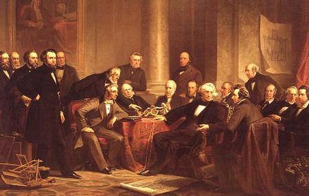 Men of Progress: group portrait of the great American inventors of the Victorian Age von Christian Schussele