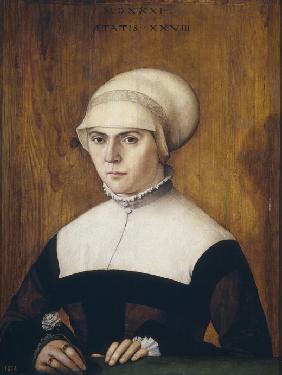 Die Frau des Goldschmieds Jörg Zörer im Alter von 28 Jahren 1531