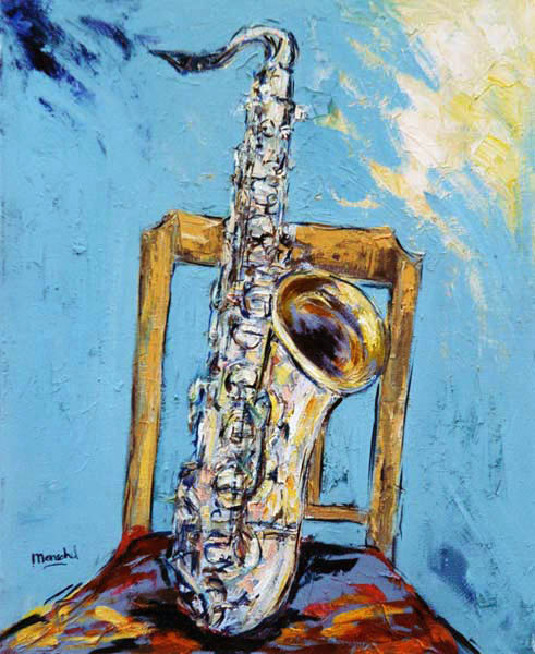 Saxophon mit Stuhl von Christoph Menschel
