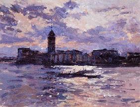 Chelsea Harbour (oil on canvas) 