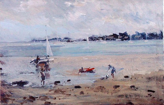Water''s Edge - Morbihan (oil on canvas)  von Christopher  Glanville