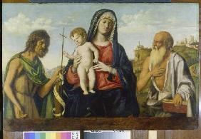 Maria mit dem Kind zwischen Johannes dem Täufer und Hieronymus.