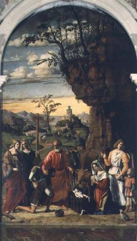 Nativity with Saints Helena, Catherine and Tobias the Angel