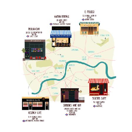 Map of Unique London Eateries and Bars 2017