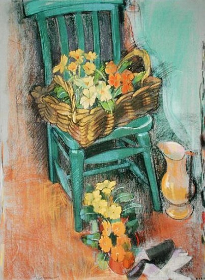 The Green Chair (pastel on paper)  von Claire  Spencer