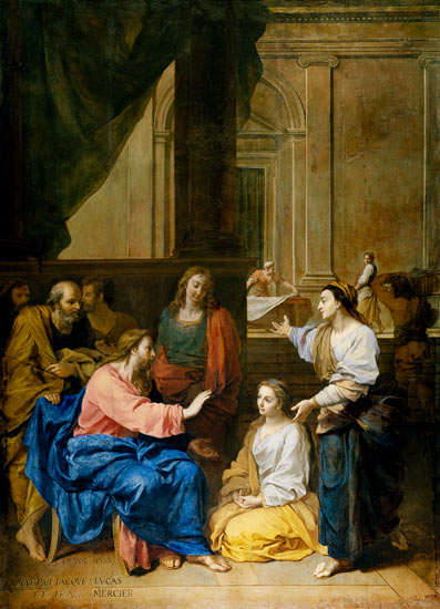 Christ with Martha and Mary von Claude II Saint-Paul