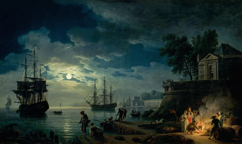 Night: A Port in the Moonlight von Claude Joseph Vernet