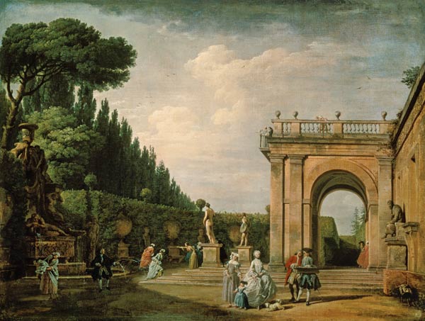 The Gardens of the Villa Ludovisi, Rome von Claude Joseph Vernet