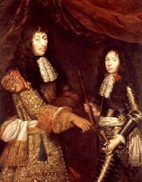 Louis II (1621-86) de Bourbon and his son Duke of Enghien