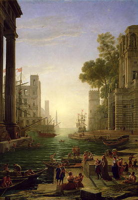 Embarkation of St. Paula Romana at Ostia, 1637-39 (oil on canvas) von Claude Lorrain