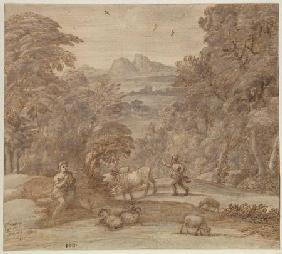 Landscape with Mercury and Apollo as a Shepherd 1673