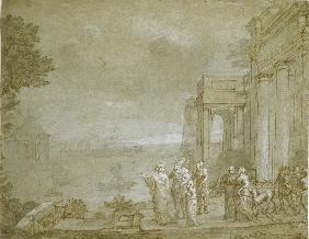 View of Carthage with Dido and Aeneas 1676
