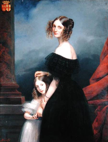 Portrait of Anne-Louise Alix de Montmorency, with her daughter von Claude-Marie Dubufe