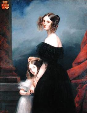 Portrait of Anne-Louise Alix de Montmorency, with her daughter c.1840