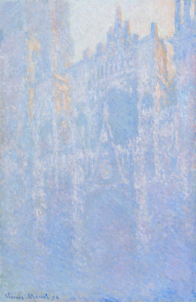 Die Kathedrale von Rouen im Morgennebel (Le portal, brouillard matinal) von Claude Monet