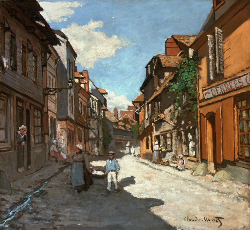 Dorfstrasse in der Normandie (Rue de la Bavolle, Honfleur) von Claude Monet