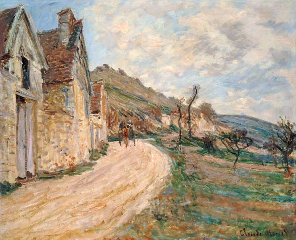 Landschaft mit Pferdewagen bei Giverny. von Claude Monet