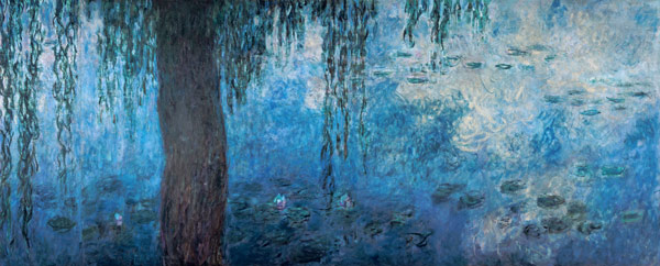 Rechtes Drittel des Seerosenbildes im Musée d`Orangerie, Südwand von Claude Monet