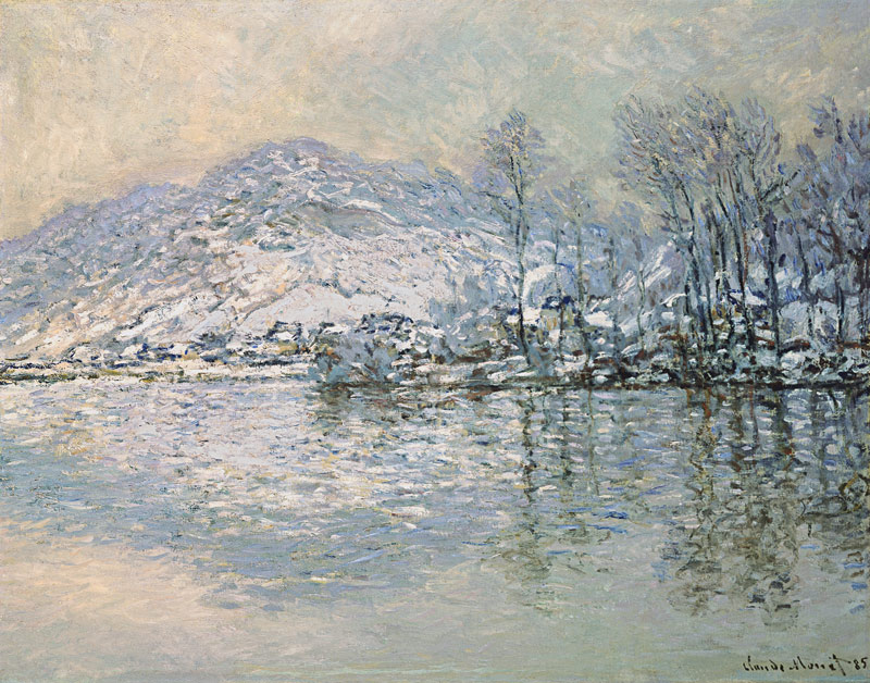 The Seine at Port Villez in Winter von Claude Monet
