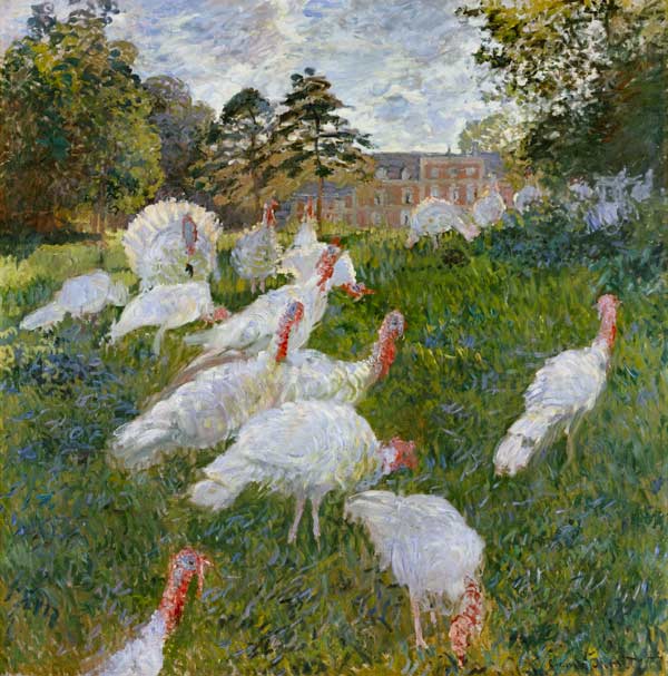 The Turkeys at the Chateau de Rottembourg, Montgeron von Claude Monet