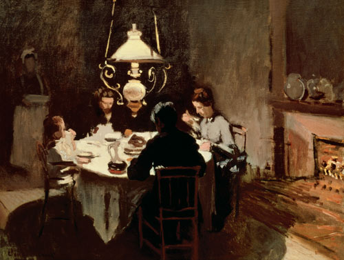 Abendessen bei Sisleys. von Claude Monet