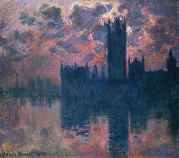 Parliament, Sunset von Claude Monet