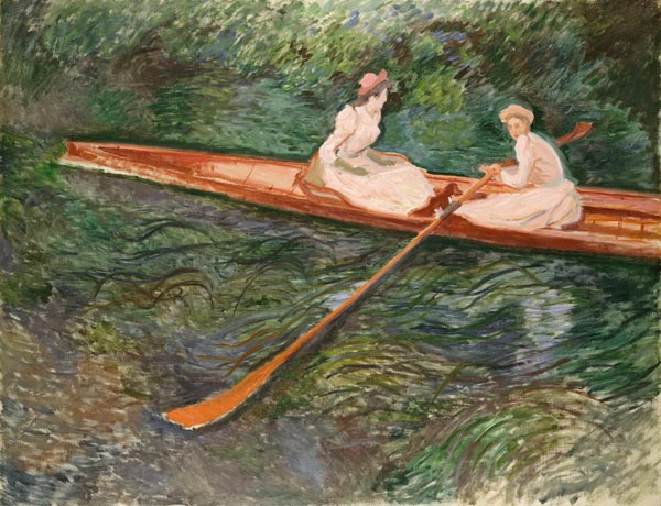 Das rosafarbene Ruderboot (La Barque Rose). von Claude Monet