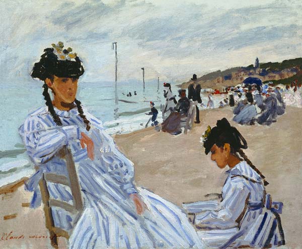 On the Beach at Trouville von Claude Monet