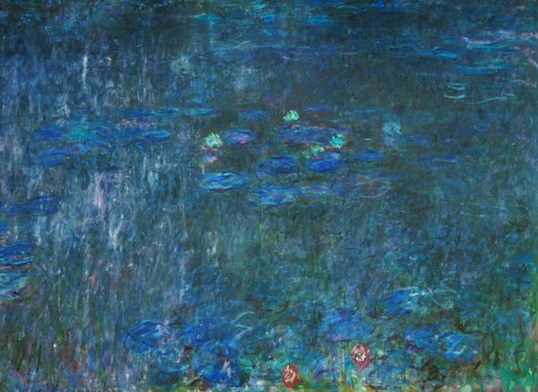 Waterlilies: Reflections of Trees, detail from the right hand side von Claude Monet