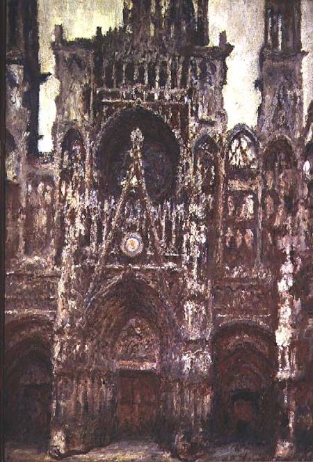 Rouen Cathedral, evening, harmony in brown von Claude Monet