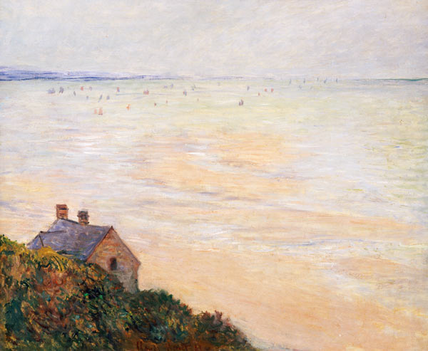 The Hut at Trouville, Low Tide von Claude Monet
