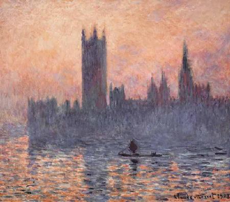 Das Parlament in London bei Sonnenuntergang 1903