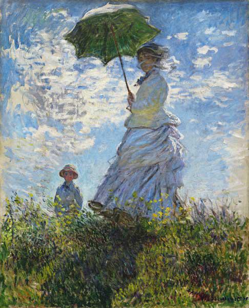 Frau mit Sonnenschirm - Madame Monet mit ihrem Sohn