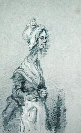 Old Woman from Normandy in Profile 1857 cil o
