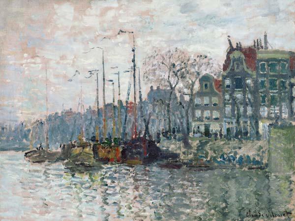 Blick auf die Prins Hendrikkade und die Kromme Waal in Amsterdam 1874