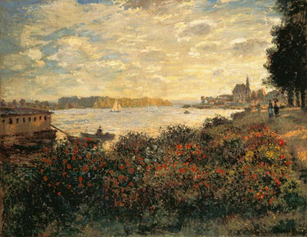Rote Blumen am Ufer der Seine bei Argenteuil 1877
