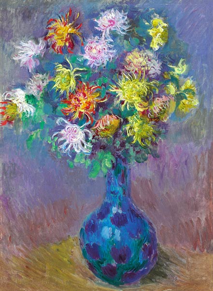 Vase mit Chrysanthemen von Claude Monet