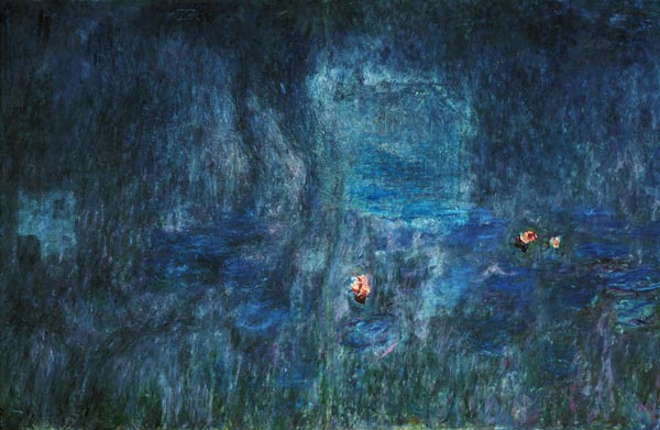 Waterlilies: Reflections of Trees, detail from the central section von Claude Monet