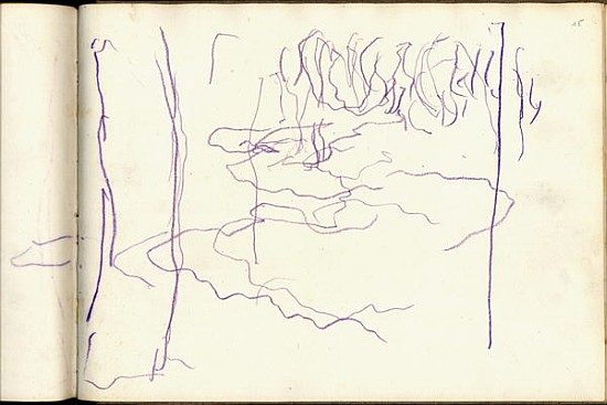 Weeping Willow (purple pencil on paper) von Claude Monet