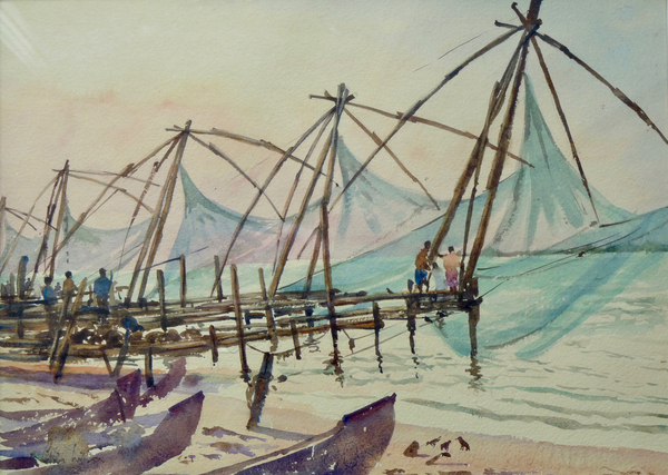 608 Fishing nets, Fort Cochin von Clive Wilson