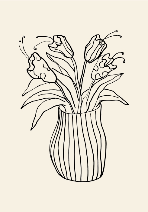 Vase Sketch von Graphic Collection