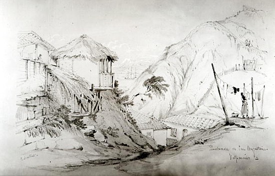 View of Valparaiso, 1834 (pencil & w/c on paper) von Conrad Martens