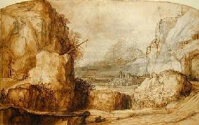 Mountainous Landscape (pen, brown ink, brush and